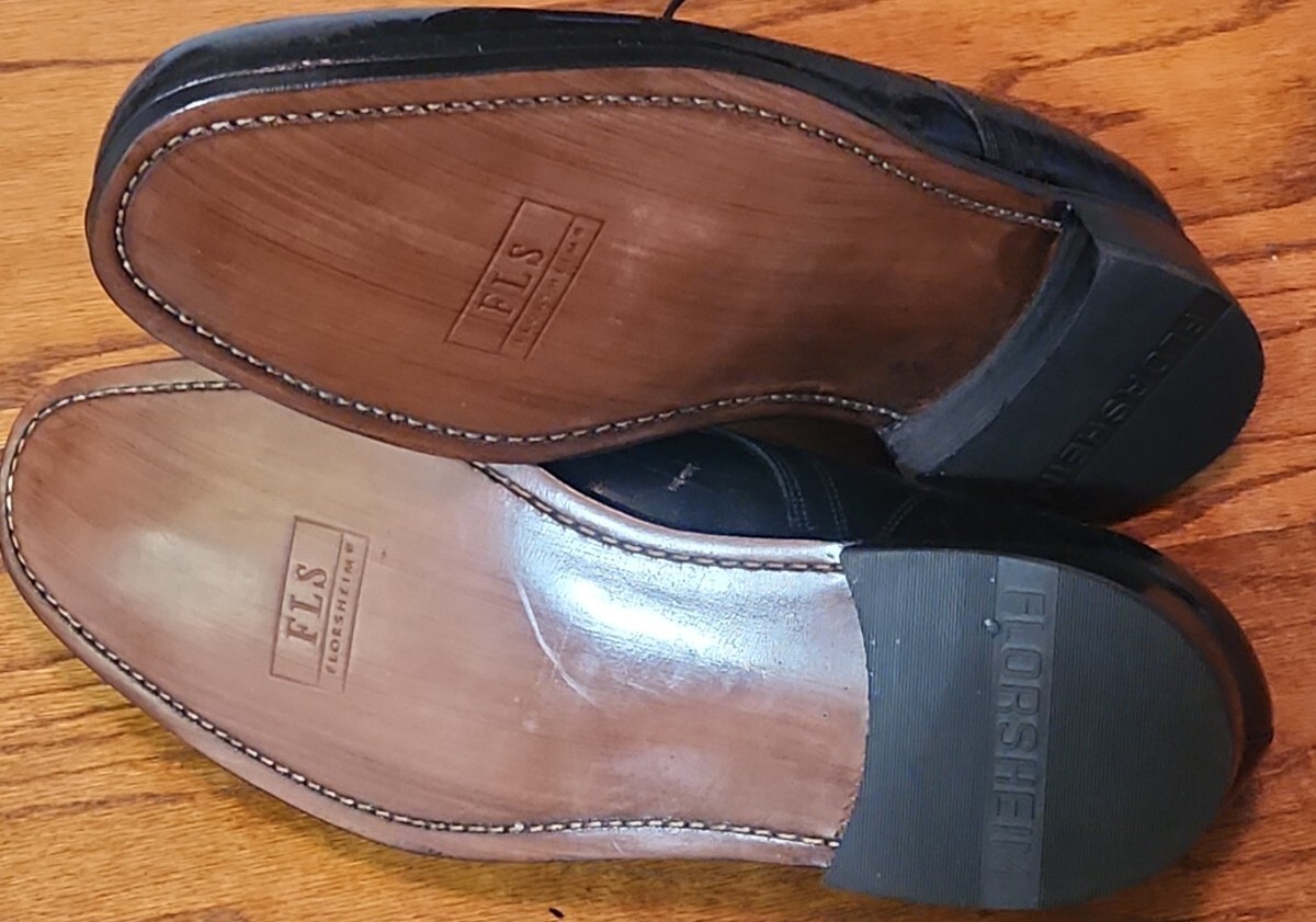 Florsheim 23614 Black Crackled Leather Dress Shoes Size 11 