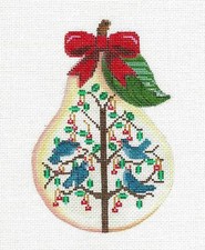 SO  12 Days of Christmas PEAR  4 Calling Birds  HP Needlepoint Canvas P.Pony