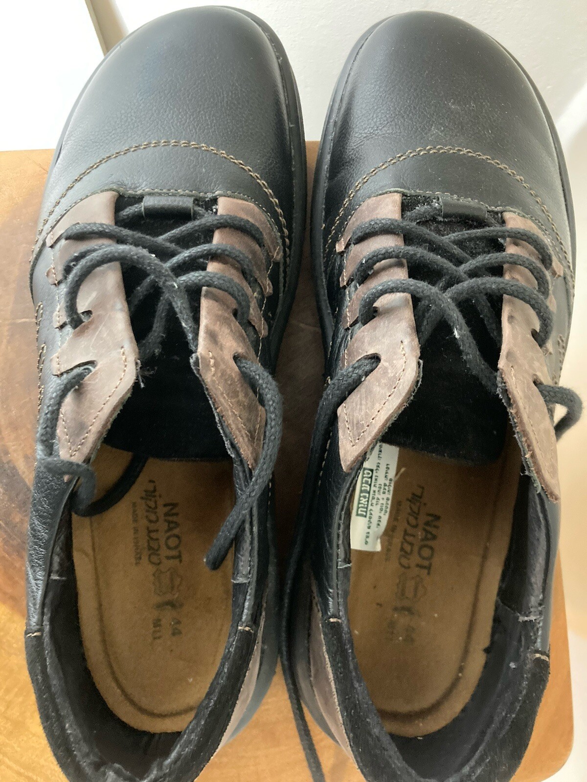 SAOLA Scarpe mocassino con fondo in gomma Naot da uomo US11 EU44 nero marrone pelle comfort Israele