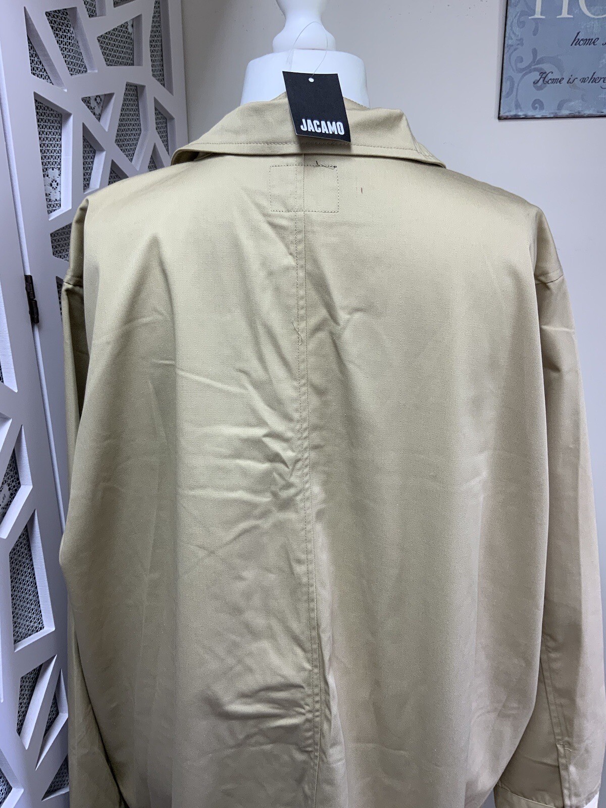 Mens Jacamo Coat Long Pea Coat Trench Coat Beige 4XL 152 To 157 NEW