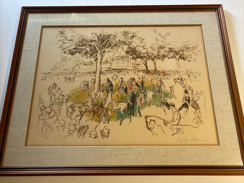 Leroy Neiman Serigraph Horse Racing Ascot Paddock Limited Edition Rare Vintage