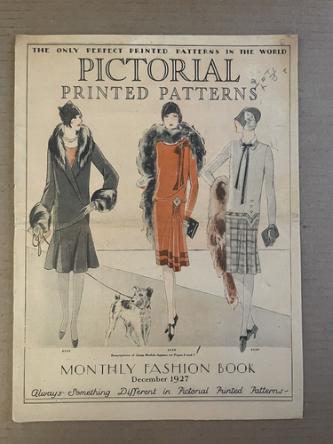 Vintage PICTORIAL PRINTED PATTERNS Monthly Fashions Book December 1927