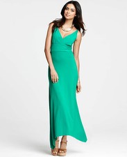 Brand New Ann Taylor Asymmetric Hem Maxi Dress Color Green