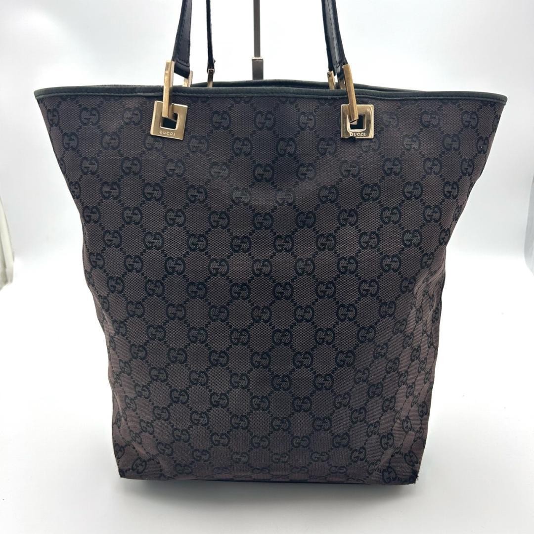 GUCCI GG Canvas Tote Bag with Metal Fittings Japan Import