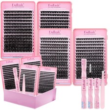 Lash Clusters Kit 80D 100D D Curl Eyelash Clusters 10-18mm with Waterproof Bo...