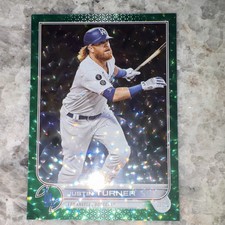 Topps Series 1 2022 Green Foil 140/499 Justin Turner Dodgers #257 Baseball