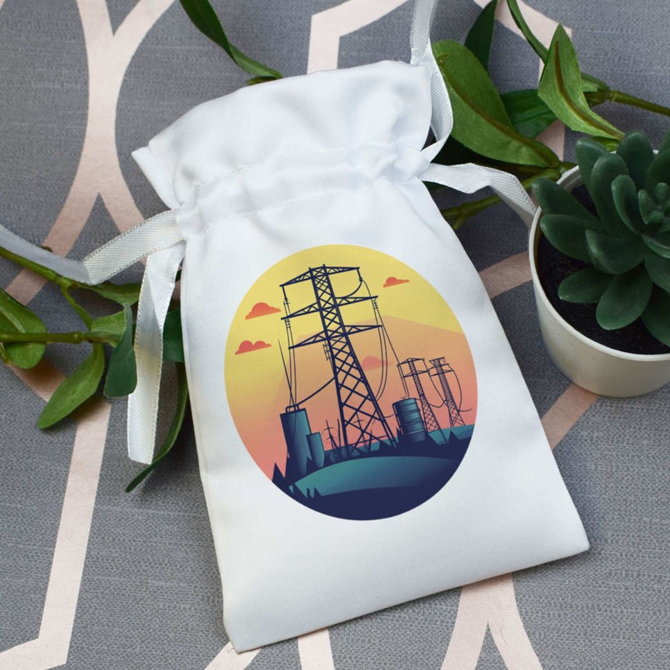'Electric Pylons' Satin Drawstring Bag/Pouch (SB051429) | eBay