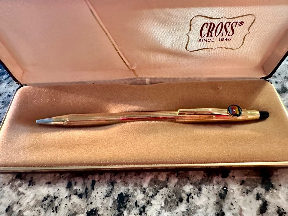 1980’s Apple Computer Macintosh Rainbow Logo Cross Ball Pen 4502 in Box 10k Gold - Image 3 of 4