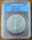 2015-W, ANACS SP70, BURNISHED AMERICAN SILVER EAGLE