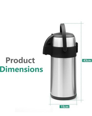 NEU Beschädigte Box Pioneer 3 Liter Edelstahl Thermo Airpot Getränkespender