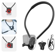 1/4" Screw Neck Mount Necklace Holder with Chest Strap for GoPro Insta360 DJI