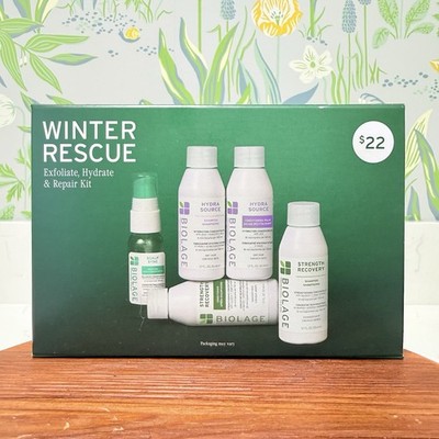 Biolage Winter Rescue Kit Travel Set Hydra Source Strength Recovery Scalp Sync