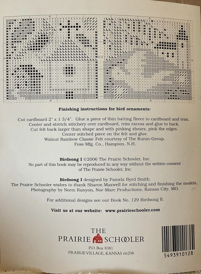 The Prairie Schooler BIRDSONG I Book No. 128 Cross Stitch 2006 Pattern Only New - Image 2 of 2