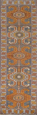 Traditional Handmade Geometric Indian Runner Rug 2x10 Ft Oriental Wool Carpet