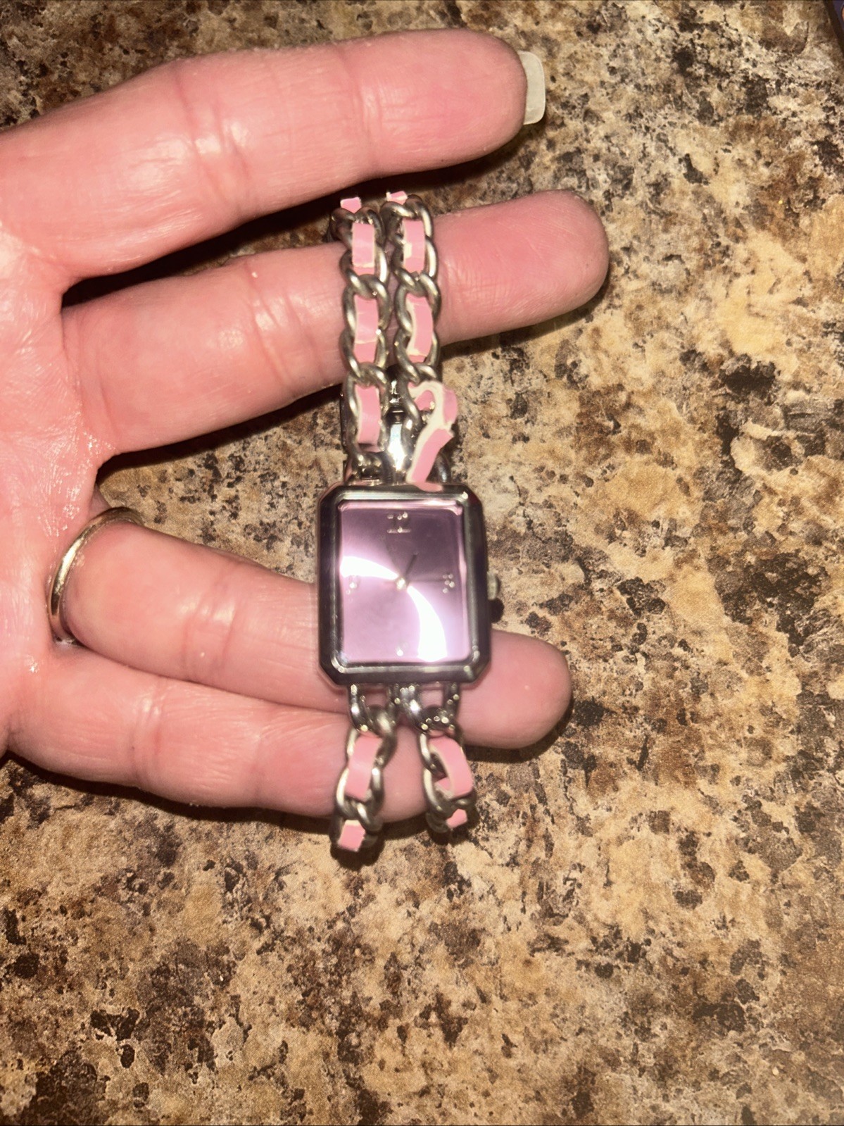 Vintage Silver-tone Rectangular Quartz Watch for … - image 3