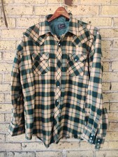 Vintage JC Penney The Men's Shop Flannel Button Up Shirt XLT XL-Tall Green Plaid