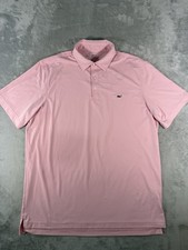 Vineyard Vines Golf Polo Mens Large Pink Whale On The Go Sankaty Stretch Whale