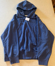 American Eagle Women  s Blue Solid Pullover Hoodie Long Sleeve Regular Size M