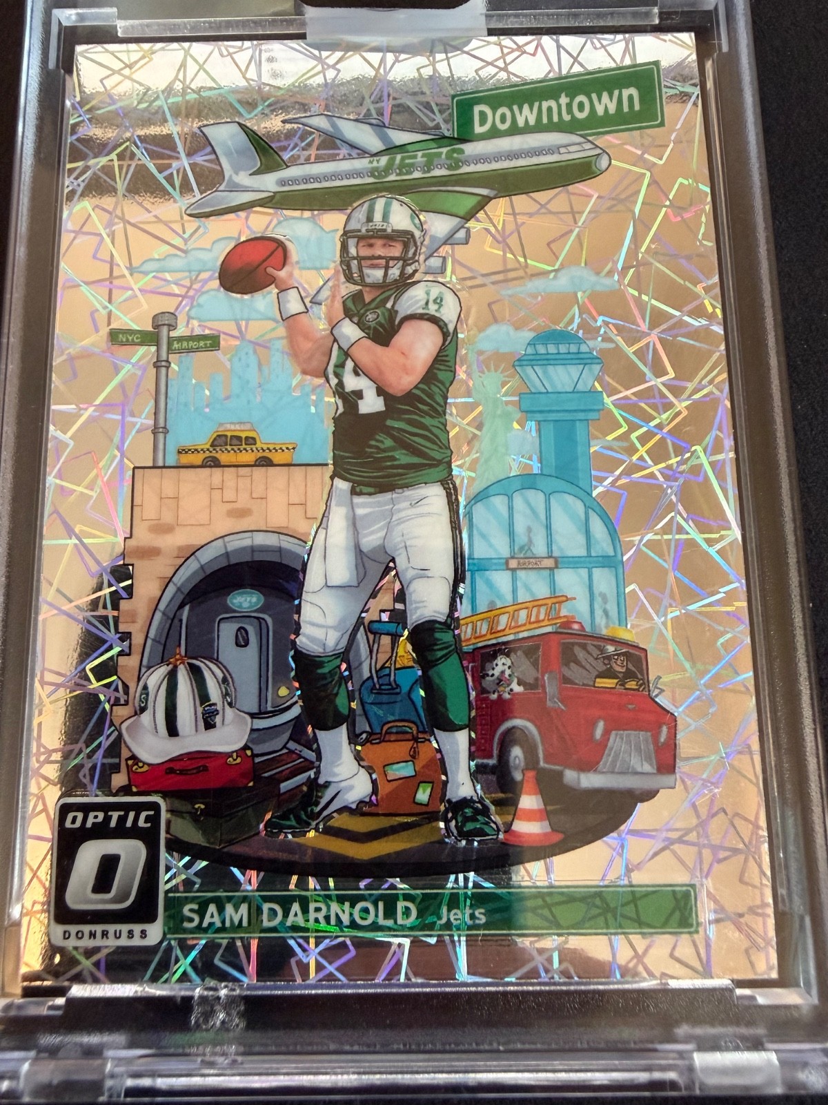 2018 Panini Donruss optic Cracked ice Sam Darnold Downtown #DT-11