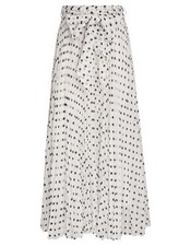 ZIMMERMANN "Sunray" pleated crepe midi skirt in white/black spot size 0/AU6