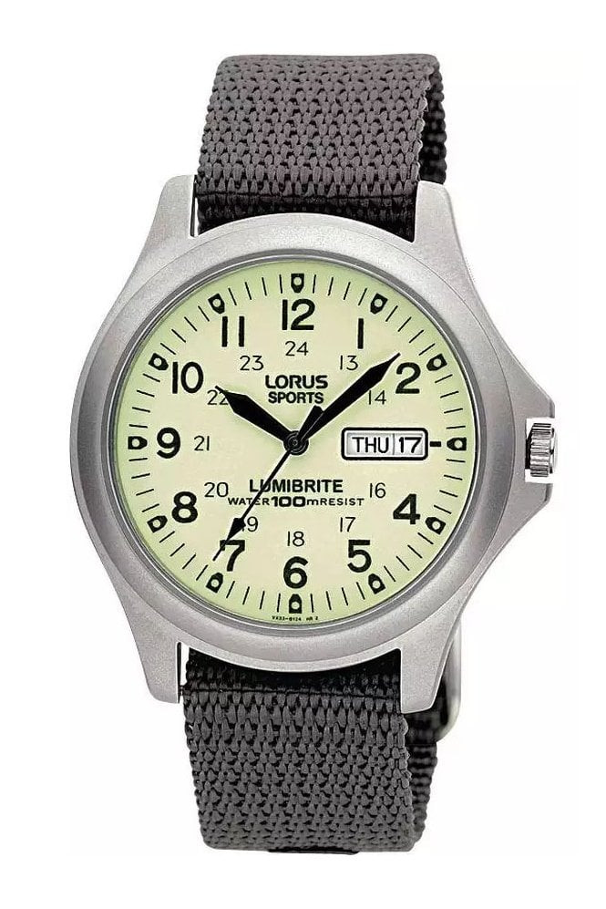 Lorus Gents Lumibrite Reloj Estilo Militar 37mm RXF41AX7