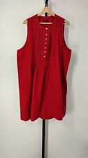 Quince Women 100% European Linen Sleeveless Swing Mini Red Dress XL
