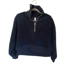 Varley Jaylin Half-Zip Sherpa Fleece Pullover - Navy - Size Small