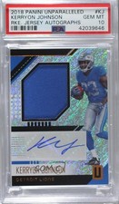 2018 Panini Unparalleled Rookie Jersey Kerryon Johnson PSA 10 GEM MT Auto g6p