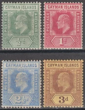 EDSROOM-20799 Cayman Islands 21-24 HR 1907-09 Edward VII CV$19.35