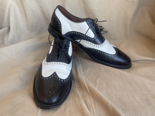 Herren Allen Edmonds McClain Schwarz & Weiß Oxford Budapester Schuhe Größe 12 B 3818 - Bild 1 von 9