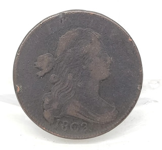 Lote de un centavo grande circulado de cobre busto drapeado 1802. H40