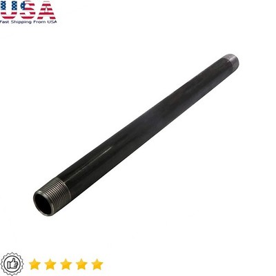 Black Steel Pipe Schedule 40 Threaded Fitting 1/2in x 72in Durable Indoor Use