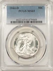 1944-D WALKING LIBERTY HALF DOLLAR - PCGS MS-65, BLAST WHITE!