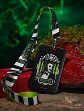 NEW Tim Burton BEETLEJUICE ID Card Holder  Lanyard Badge Office Key Ring HOOK