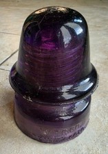 W.F.G. Denver CO Purple Glass PETTICOAT Insulator Telegraph Power Pole