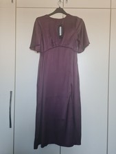 Brand New Wine Purple Satin Long Dress