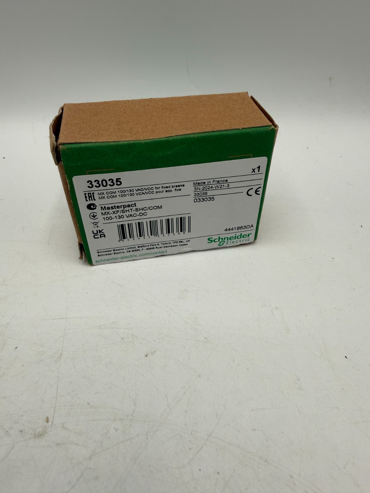 Schneider Electric MasterPact MX/XF Shunt Trip Shunt Close 100-130V AC/DC 33035
