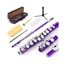 EASTROCK Closed Hole Flutes C 16 Key for Beginner, Kids, Student -Nickel Flut...