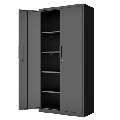Metal Garage Storage Cabinet with Lock, 72'' Tall Steel Storage Locker with Doors