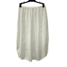 Vintage Shadowline Half Slip Size Medium 28" Ivory White Nylon Curved Lace Hem
