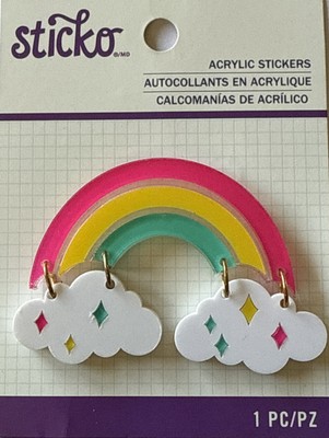 RAINBOW & CLOUD Acrylic Stickers(1pc) Sticko Colorful *Sky*Raining*Card Making*