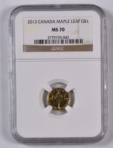 2013 Canada 1/20 oz Gold Maple Leaf - NGC MS70