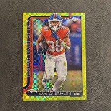 2025 Topps Chrome Jaleel McLaughlin #90 Lime Green X-Fractor Denver Broncos