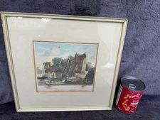 Antique Framed Etching or Engraving Signed DW 1843 D Wilson Canonmills Edinburgh