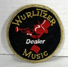 Wurlitzer Johnny One Note Iron On Patch Wurlitzer Music Dealer 3-1/2"