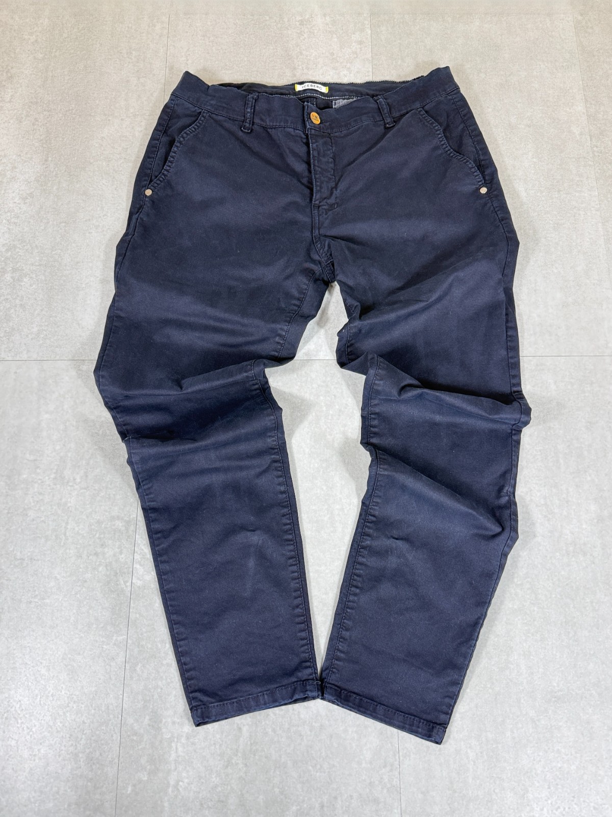 Iceberg Pantaloni Uomo Blu Navy In Cotone Stretch Made In Italy (50)