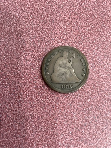 1876 Seated Liberty Quarter, Variety 4, Weight Variety 5.