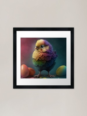 Ostern Farbe Küken gerahmter Kunstdruck gerahmt Wandbild Poster Leinwanddruck Bild