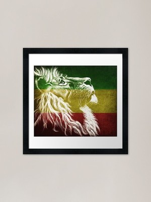 König von Juda / Rastafari Rasta L gerahmtes Wandbild Poster Leinwanddruck Bild