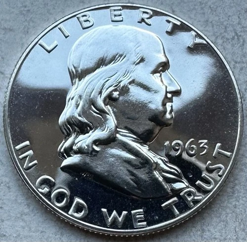 1963 Proof Franklin Half Dollar 90% Silver-INV#8360